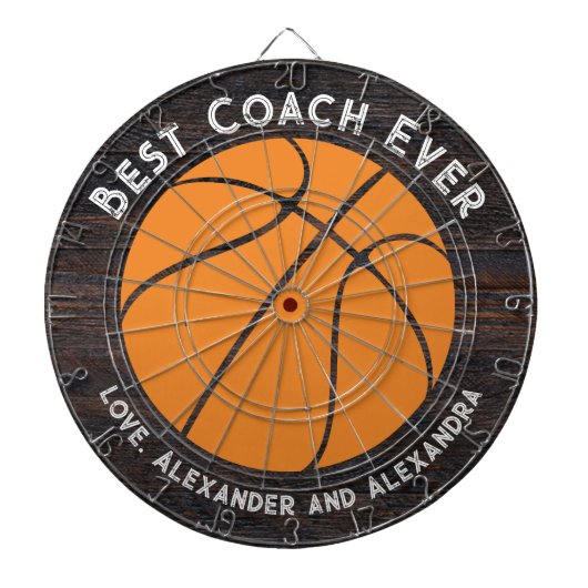 Basketball der beste Coach Dartscheibe (vorne)