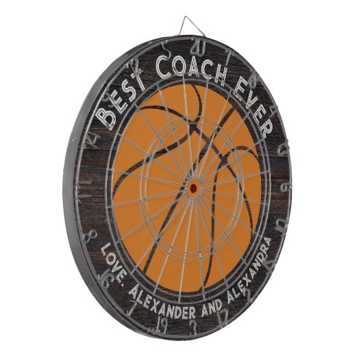 Basketball der beste Coach Dartscheibe (Vorderseite Links)