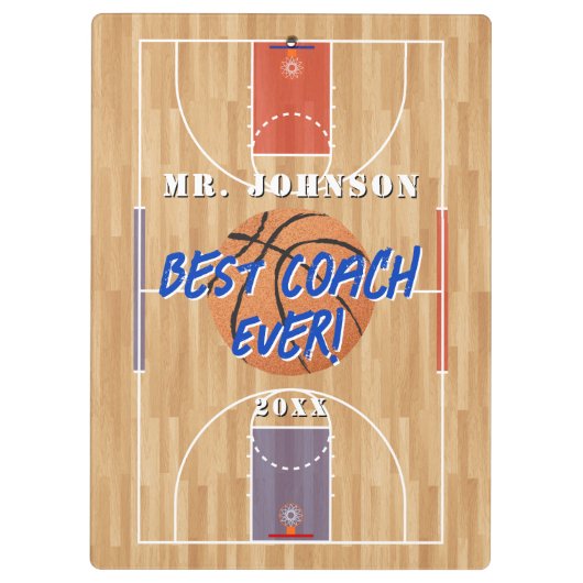 Basketball der beste Coach Klemmbrett (Rückseite)