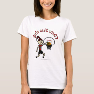 Basketball der hellen Roten Frauen T-Shirt