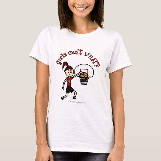 Basketball der hellen Roten Frauen T-Shirt (Vorderseite)