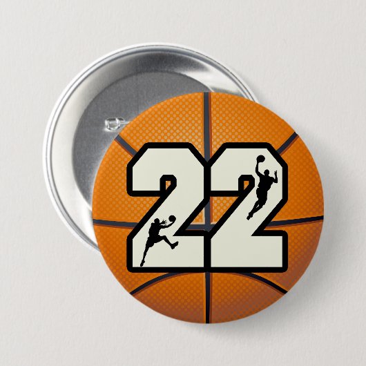 Basketball der Nr.-22 Button (Vorne & Hinten)