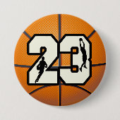 Basketball der Nr.-23 Button (Vorderseite)