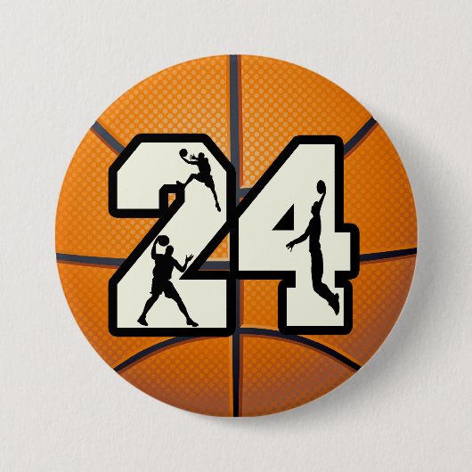 Basketball der Nr.-24 Button (Vorderseite)