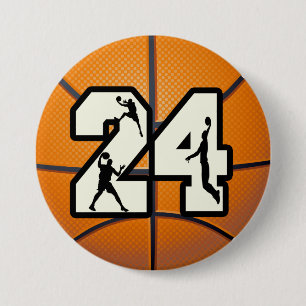 Basketball der Nr.-24 Button