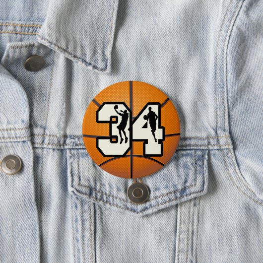 Basketball der Nr.-34 Button (Beispiel)