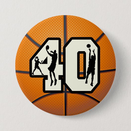Basketball der Nr.-40 Button (Vorderseite)