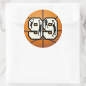 Basketball der Nr.-99 Runder Aufkleber (Tasche)