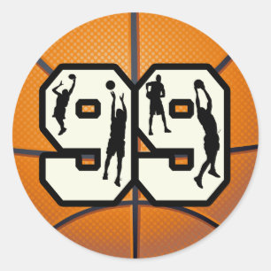 Basketball der Nr.-99 Runder Aufkleber