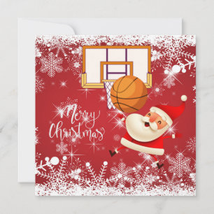 Basketball Der Weihnachtsmann spielt mit Weihnacht Karte
