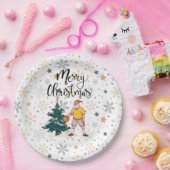 Basketball Der Weihnachtsmann spielt mit Weihnacht Pappteller (Party)