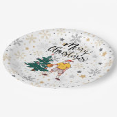 Basketball Der Weihnachtsmann spielt mit Weihnacht Pappteller (Schrägansicht)