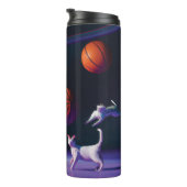 Basketball des Astronauten mit Katze Thermosbecher (Nach rechts gedreht)