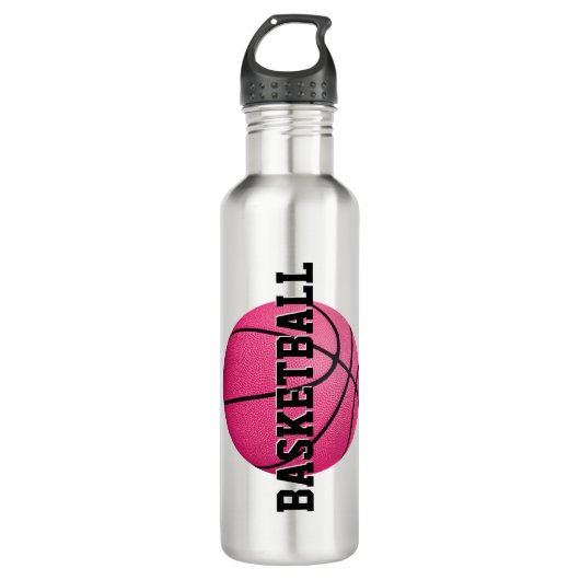 Basketball des Mädchens in personalisiertem leucht Edelstahlflasche (Vorderseite)