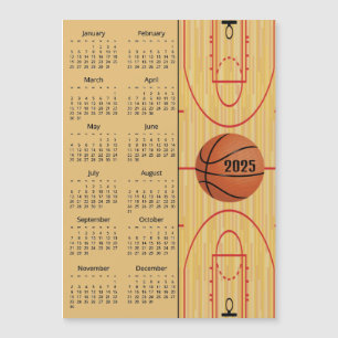 Basketball Design 2025 Kalender Magnetkarte