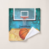 Basketball Design Badetuch Set (Waschlappen)
