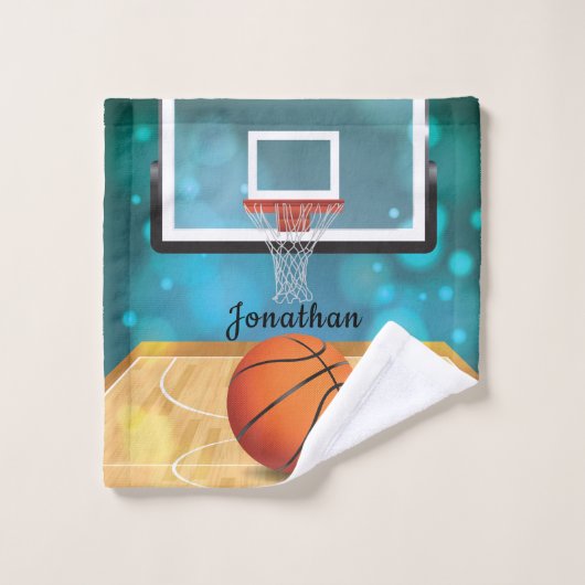 Basketball Design Badetuch Set (Waschlappen)