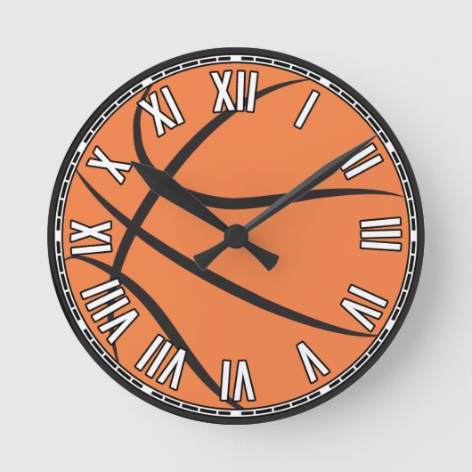 Basketball-Design Runde Wanduhr (Vorderseite)