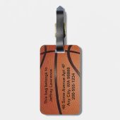 Basketball-Designmarke Gepäckanhänger (Rückseite vertikal)