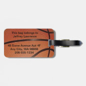 Basketball-Designmarke Gepäckanhänger (Rückseite horizontal)