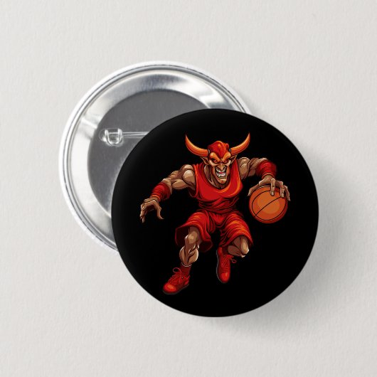 Basketball Devil Button (Vorne & Hinten)