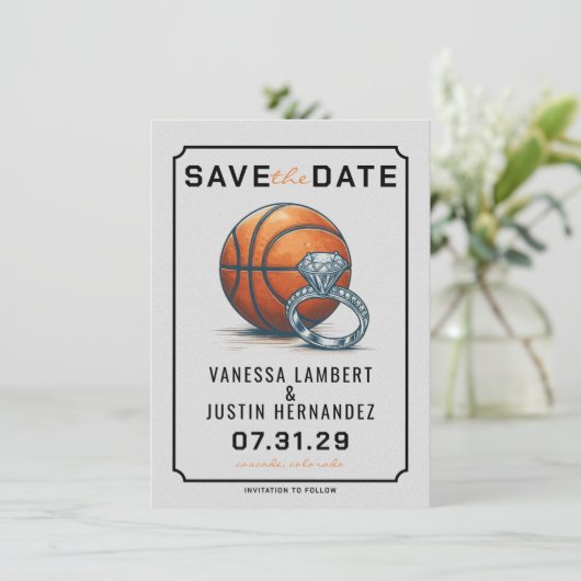 Basketball Diamond Save The Date (Stehend Vorderseite)