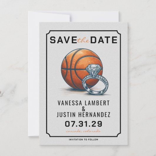 Basketball Diamond Save The Date (Vorderseite)