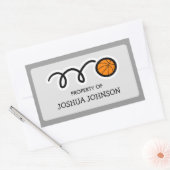 Basketball Dieses Buch gehört zu den Etikettenaufk Rechteckiger Aufkleber (Umschlag)