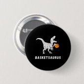 Basketball Dinosaur Baller T-rex Dino Playing Bask Button (Vorne & Hinten)