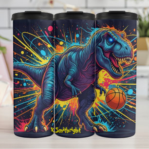 Basketball-Dinosaur-Neon-Energie-Action Thermosbecher