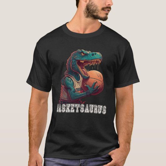 Basketball Dinosaur Playing Basketball Player Rex  T-Shirt (Vorderseite)