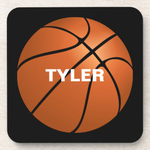 Basketball, DIY-Name in Weiß, Schwarz Getränkeuntersetzer
