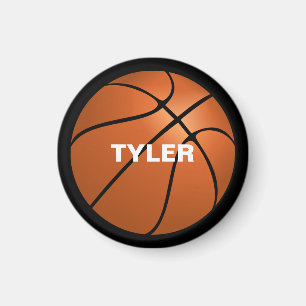 Basketball, DIY-Name in Weiß, Schwarz Magnet