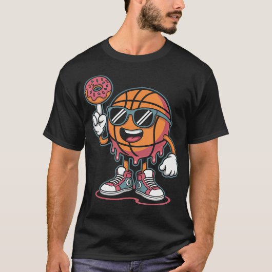 Basketball Donut Eiscreme T-Shirt (Vorderseite)