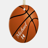 Basketball Doppelseitige Ornament-Runde Keramik Ornament (Rechts)