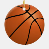 Basketball Doppelseitige Ornament-Runde Keramik Ornament (Hinten)