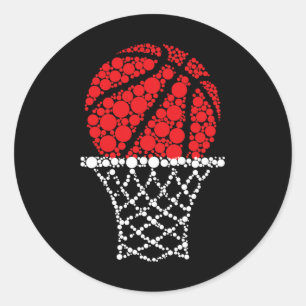 Basketball Dots Happy Dot Day für Kinder Mann Frau Runder Aufkleber