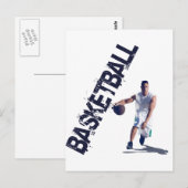Basketball Dribble Postkarte (Vorne/Hinten)