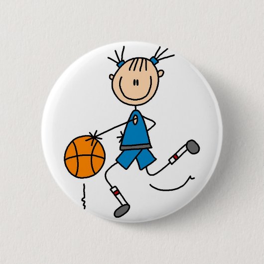 Basketball Dribbling Knopf Button (Vorderseite)