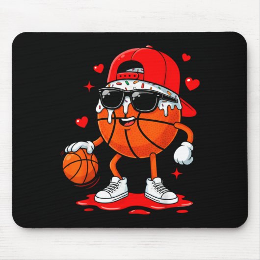 Basketball-Drip-Eiscreme-Sonnenbrille-Jungen-Kinde Mousepad (Vorne)