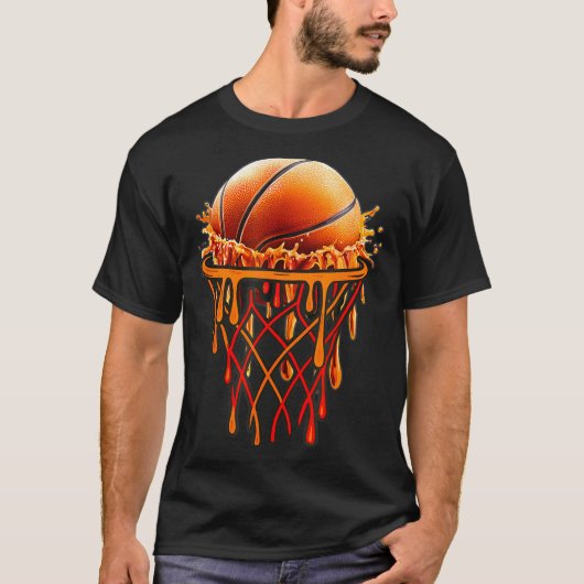 Basketball Drip Graphic, Basketball Funny Bruh Gif T-Shirt (Vorderseite)