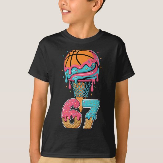 Basketball Drip Number 67 Player 67th Birthday Ice T-Shirt (Vorderseite)