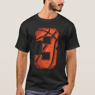 Basketball Dritter Geburtstag Junge Mädchen Drei 3 T-Shirt