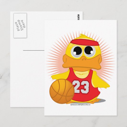 Basketball Duck Postkarte (Vorne/Hinten)