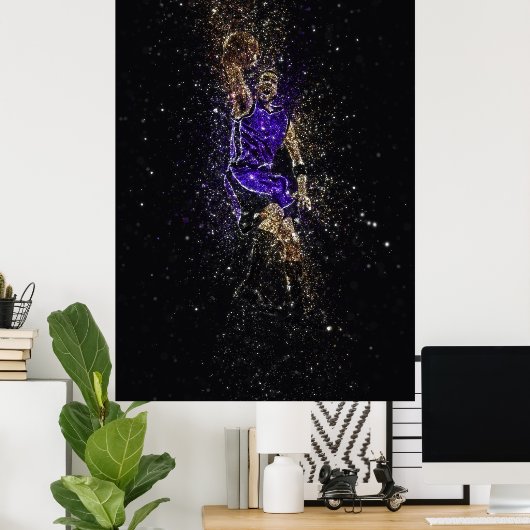 Basketball-Dunk-Glitzer Poster (Heimbüro)