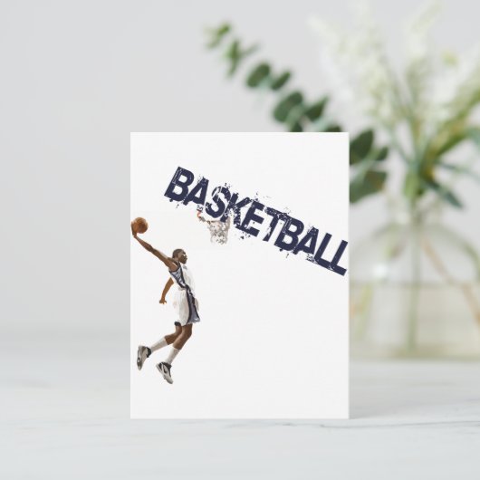 Basketball Dunk Postkarte (Stehend Vorderseite)