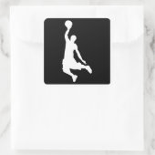 Basketball Dunk Quadratischer Aufkleber (Tasche)