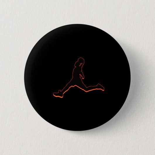Basketball Dunkel Silhouette Design Airtime Button (Vorderseite)