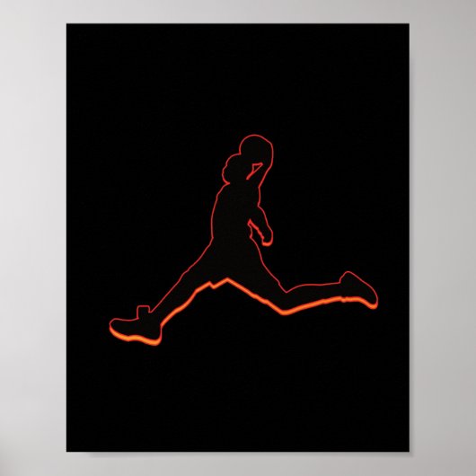 Basketball Dunkel Silhouette Design Airtime Poster (Vorne)