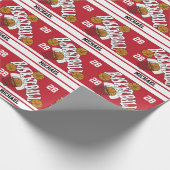 Basketball Dunkelrot und weißer Streifen Geschenkpapier (Ecke)